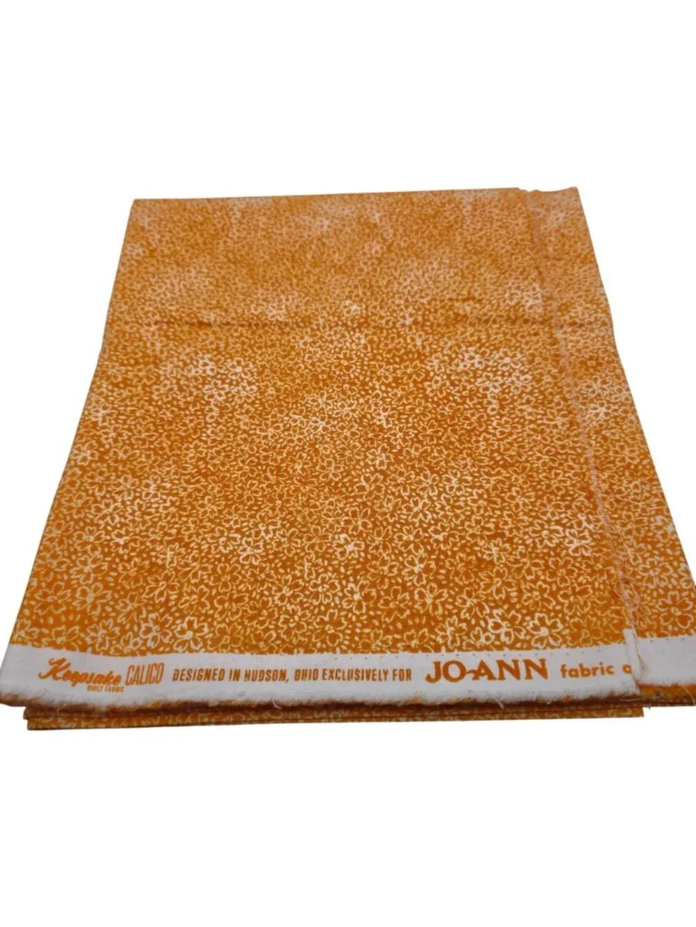 Jo-Ann Fabric Keepsake Calico Orange Floral Calico Cotton Washed Fabric 2 Yards